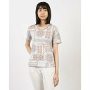 ミ・デゥー mi・deu・・・ アラベスク柄メローネックTシャツ (ベージュ)