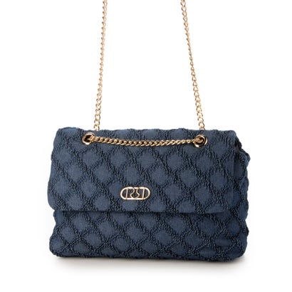 リナシメント RINASCIMENTO バイアスシャーリングチェーンBAG (Blu Navy)