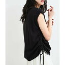 ビス VIS 【WEB限定】サイドドロストシャーリングカットソー (ブラック(01))(4)