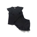 ブランシェス branshes 【WEB限定/DRC】フリルカットソーセットアップ (ブラック)