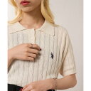ユーエスポロアッスン U.S. POLO ASSN. 【U.S. POLO ASSN.】限定商品 ロイヤルケーブル ニットポロシャツ (アイボリー)