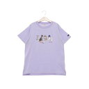 プティマイン petit main 【防汚加工】DOGグラフィックTシャツ (ラベンダー)