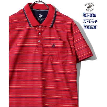 ビバリーヒルズポロクラブ BEVERLY HILLS POLO CLUB / BHPC マルチボーダー リブ衿ポロシャツ メンズ ゴルフ 半袖