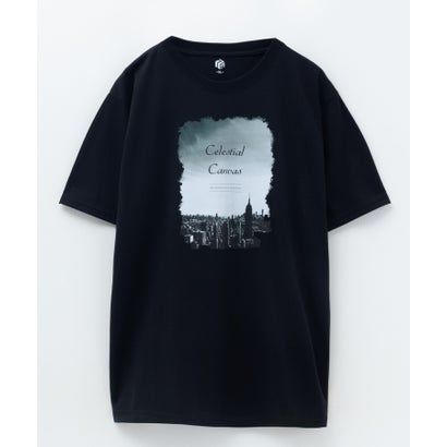 マックハウス Mac-House フォトプリント半袖Tシャツ (ブラック)