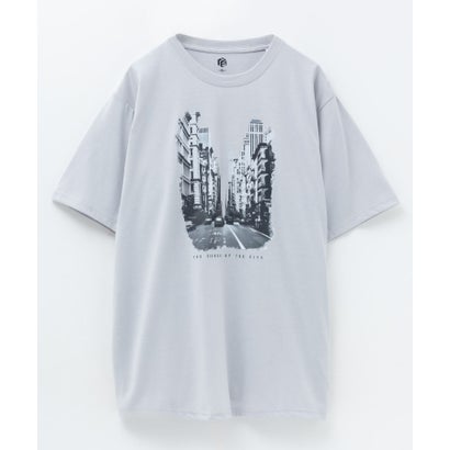 マックハウス Mac-House フォトプリント半袖Tシャツ (ライトグレー)