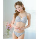 レティカ Retica 下着ホワイトリリーレースカップブラジャー&ショーツランジェリー2点セット【返品不可商品】 (グレー)