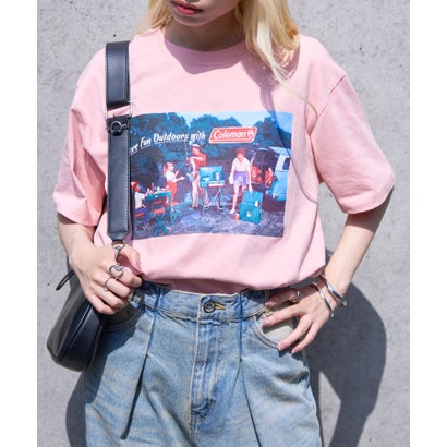 コールマン Coleman Retro outdoor print tee (ピンク)