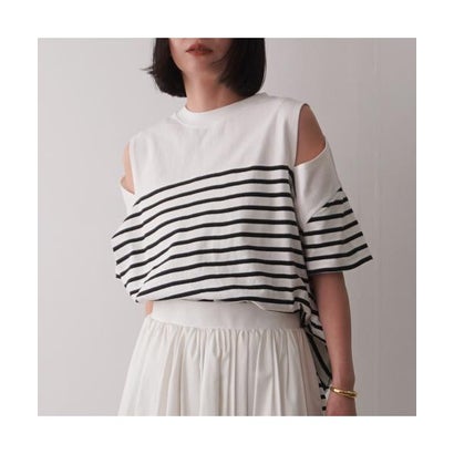 アナナ anana anana カットソー a19-026 ボーダー オフショルダー （OFF-BLK/ホワイト）
