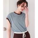 ティティベイト titivate ボーダーリンガーTシャツ (ブルー)