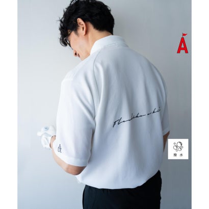 アダバット ストリーム ADABAT STREAM 撥水加工 櫻井貴史コラボ STREAMポロシャツ (ホワイト(001))