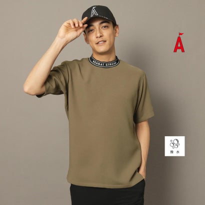 アダバット ストリーム ADABAT STREAM 撥水加工 ロゴラインストレッチモックネックT （ベージュ(052)）