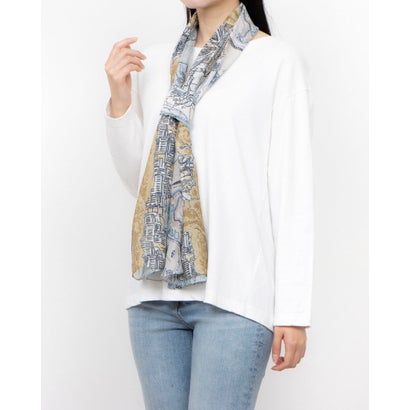 カンカン KANKAN 地図柄プリントショール （ブルー）