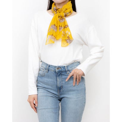 カンカン KANKAN アニマル柄プリントショール （マスタード）