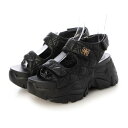 グランドフルール grandfleur レディースカジュアルサンダル (BLK)