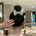 アンドカワイイ And Kawaii ヘアクリップ バンスクリップ ヘアアクセサリー バレッタ リボンクリップ 韓国風 (アイボリー)