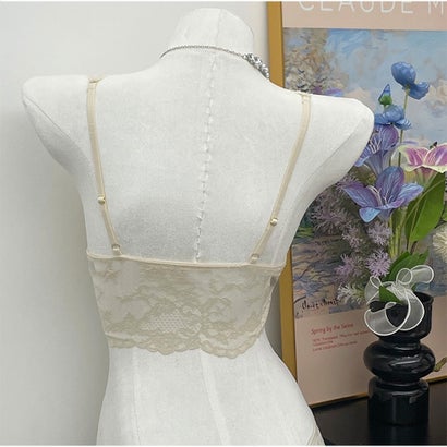 アンドカワイイ And Kawaii ブラトップ ナイトブラ インナー パッド付き フロントレース レディース （ベージュ）