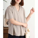 ジャングルジャロピー JUNGLE JALOPY ブラウス風タックスキッパー半袖Tシャツ (GRAY-BEIGE)