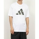 アディダス adidas メンズ 半袖機能Tシャツ M CAMO LOGO ポリ Tシャツ AP JW8925 (ホワイト)