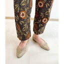 ラスドット lus. メッシュ編みパンプス (ゴールド)