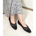ラスドット lus. メッシュ編みパンプス (ブラック)