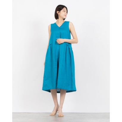 モトマチゼラール 元町ゼラール フレンチリネンノースリーブ2WAYワンピ （ブルー）(4)