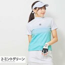 トップイズム TopIsm ゴルフウェア レディース モックネック gs GOLF ポロシャツ ハイネック 半袖 ストレッチ グラデーショントップス 無地 おし...