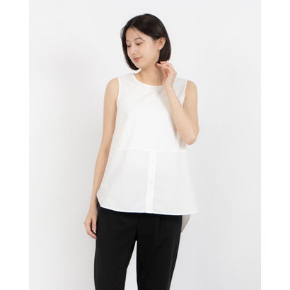 モトマチゼラール 元町ゼラール 裾シャツデザインドッキングタンクトップ (オフホワイト)