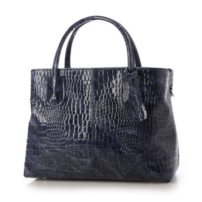 サビーナドンナ Sabina Donna 822【日本製】上質エナメルクロコ型PUレザー 2wayショルダートートバッグ ネイビー （ネイビー）