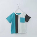 ザ ショップ ティーケー (キッズ) THE SHOP TK(Kids) 【110ー160】縦切替えポケットTEE (ブルーグリーン(597))