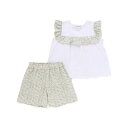 ベベ プチ ポワ ヴェール BeBe Petits Pois Vert 【店舗限定】花柄スクエアフリルチュニック+ショートパンツセット(95~150cm (イエロー系)