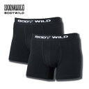 ボディワイルド BODY WILD 【2枚組×綿混】ボクサーパンツ2枚組(前あき) 【返品不可商品】 (ブラック)