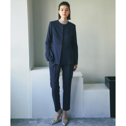 スマイルオーキッド SMILE ORCHID ノーカラーペプラムジャケット＆スラックスパンツセットアップスーツ..