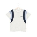 プティマイン petit main 【接触冷感】袖ライン配色半袖Tシャツ (シロモク)