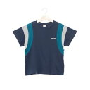プティマイン petit main 【接触冷感】袖ライン配色半袖Tシャツ (コン)
