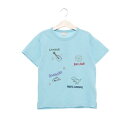 プティマイン petit main 【接触冷感】モチーフロゴ刺繍半袖Tシャツ (ターコ)