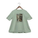 ブローディア BRODIAEA PREMIUMスムースプリント半袖AラインTシャツ (ライトグリーン)