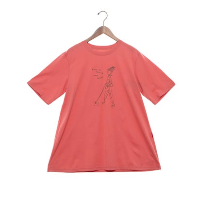 ブローディア BRODIAEA ツルサラコットンシリーズ イラストプリント半袖Tシャツ (コーラル)