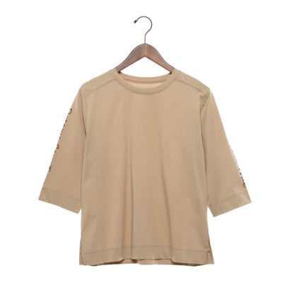 ブローディア BRODIAEA マルチシルケット袖ロゴ5分袖カットソー （ベージュ）