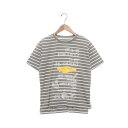 ブローディア BRODIAEA ボーダー柄ロゴプリント半袖Tシャツ (グレー)(4)