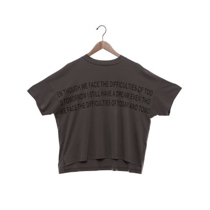 ブローディア BRODIAEA ローズペトール ロゴプリント半袖Tシャツ (チャコールグレー)