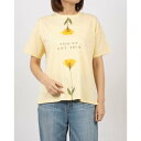 ブローディア BRODIAEA 極サラコットンフラワープリント半袖Tシャツ (イエロー)