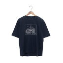 ブローディア BRODIAEA PREMIUMスムース 風景刺繍半袖Tシャツ (ネイビー)