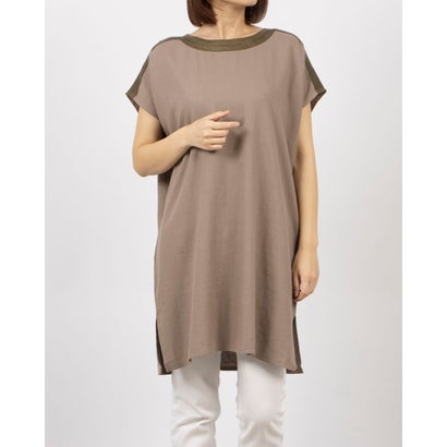 ブローディア BRODIAEA 麻混無地チュニック (グレイッシュベージュ)
