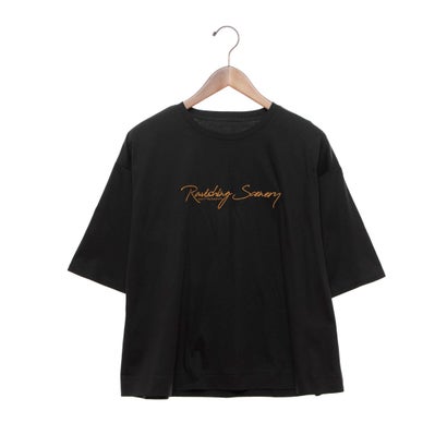 エグランティーヌ EGLANTINE バイオスムース ロゴ刺繍5分袖Tシャツ （ブラック）