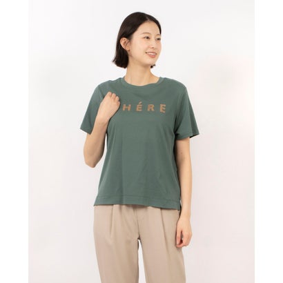 エグランティーヌ EGLANTINE ローズペトール加工 CHEREパイルロゴ半袖Tシャツ (グリーン) エグランティーヌ EGLANTINE ローズペトール加工 CHEREパイルロゴ半袖Tシャツ (グリーン)