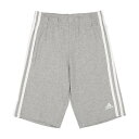 アディダス adidas ジュニア ショーツ エッセンシャルズ スリーストライプス ニットショーツ IS2573 (medium grey heather/white)