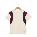 プティマイン petit main 【接触冷感】袖ライン配色Tシャツ (クリーム)