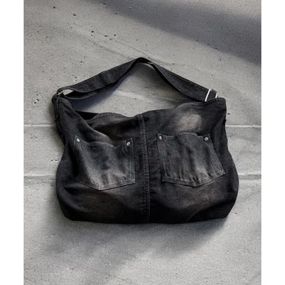 デバイス DEVICE ウォッシュ デニム ショルダーバッグ （BK）