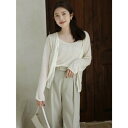 アニュアンス anuans Italy Linenベーシックニットカーディガン (WHITE)
