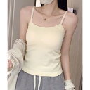 ガーリードール Girly Doll パット付きキャミソール ブラトップ【韓国ファッション】【春夏新商品】 (アイボリー)